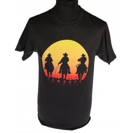 T-shirt - Black Sunset Print Men - Cowboys Unlimited