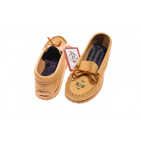 Moccasins - Natural Cowhide Beaded Women - Bastien Industries