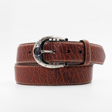 Bronco Belt - Brown Genuine Bison Leather Unisex - Lejon