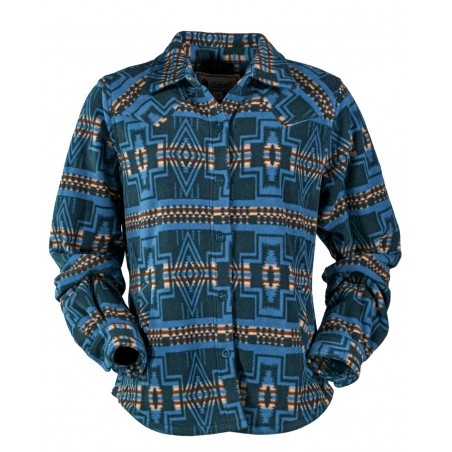 Chemise Polaire - Avery Motif Azteque Bleu Femme - Outback