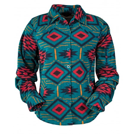 Chemise Polaire - Eleanor Motif Azteque Sarcelle Femme - Outback