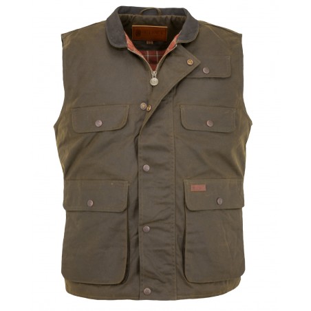 Gilet Overlander - Coton Huilé Brun Imperméable Homme - Outback