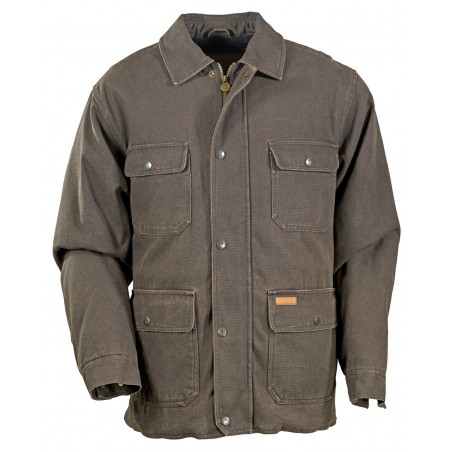 Jacket Thomas - Brown Canvas Waterproof Men - Outback