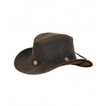 Leather Hat - Cheyenne Brown Unisex - Outback