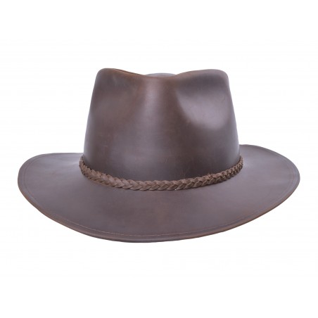 Chapeau Melbourne - Cuir Brun Unisexe - Bigalli Hats