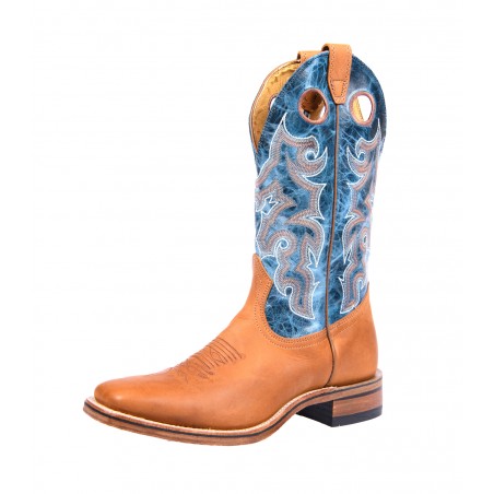 Bottes Roper - Cuir Vachette Bleu Bout Carré Large Homme - Boulet Boots