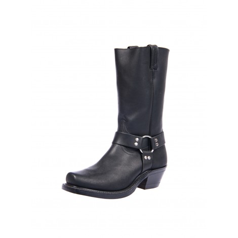 Motorcycle Boots Cowhide Square Toe Men Boulet Boots Color Black Size 7