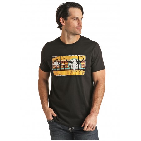 T-shirt - Noir Arizona Cactus - Rock&Roll Cowboy