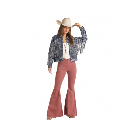 Veste Jean - Bleu Franges Southwest Femme - Rock&Roll Cowgirl