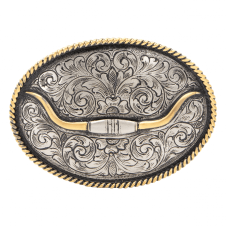 Western Buckle - Oval Longhorn Horns Unisex - AndWest