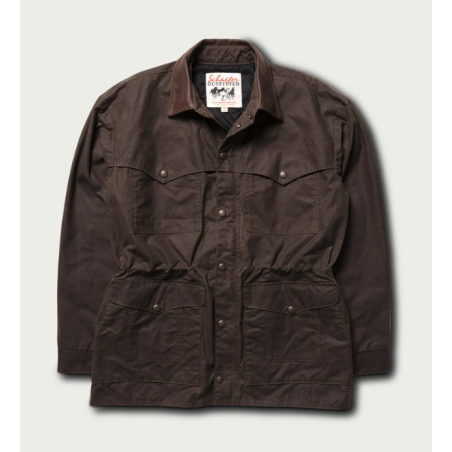 Veste High Plains - Toile Cirée Brune RangeWax Homme - Schaefer