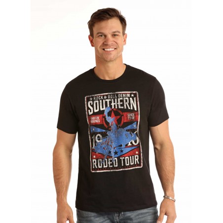 T-shirt - Black Southern Rodeo Tour Men - Rock&Roll Cowboy