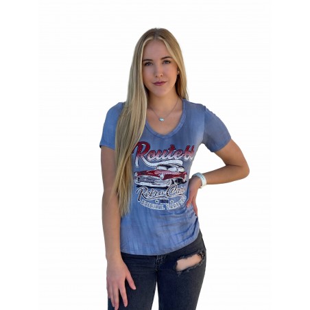 T-shirt - Bleu Route 66 Femme - Liberty Wear