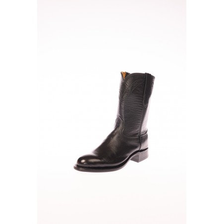 Bottes Roper - Cuir Vachette Noir Bout Rond Homme - Fenoglio Boot