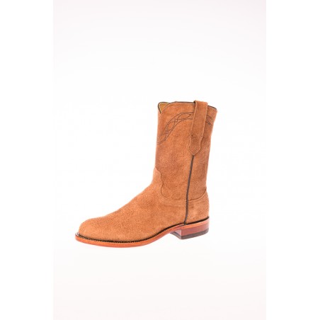 Bottes Roper - Cuir Daim Brun Clair Bout Rond Homme - Fenoglio Boot