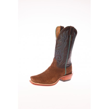 Santiags - Cuir Daim Marron Bout Carré Homme - Fenoglio Boot