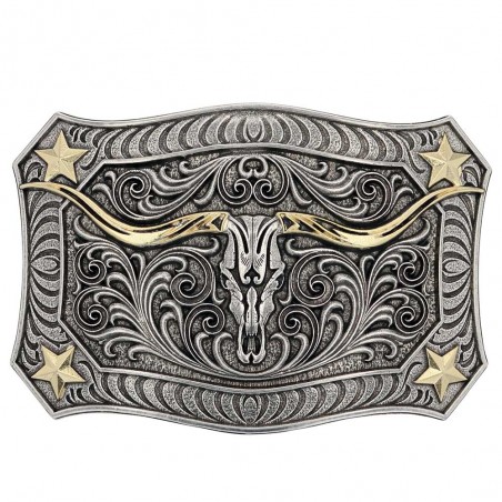 Boucle Western - Rectangle Longhorn - Montana Silversmiths