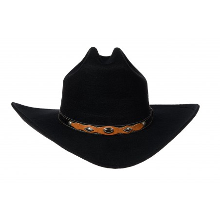 Chapeau de cowboy - Noir Faux Feutre Unisexe - Western Express