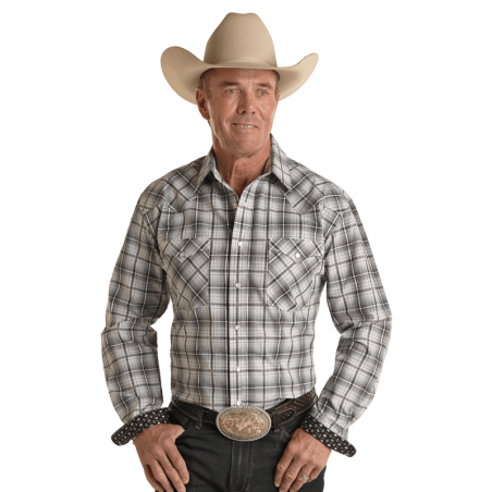 Chemise Western - Carreaux Noir Blanc Homme - Panhandle