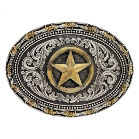 Boucle Western - Ovale Etoile Texas Doré - Montana Silversmiths