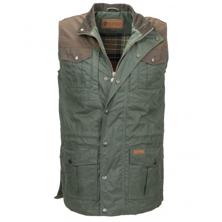 Gilet Brant - Coton Huilé Vert Imperméable Homme - Outback