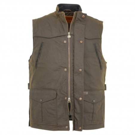 Magnum Vest - Cotton Oilskin Brown Waterproof Men - Outback