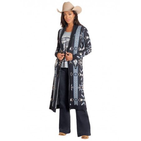 Long Cardigan - Blue Aztec Women - Panhandle