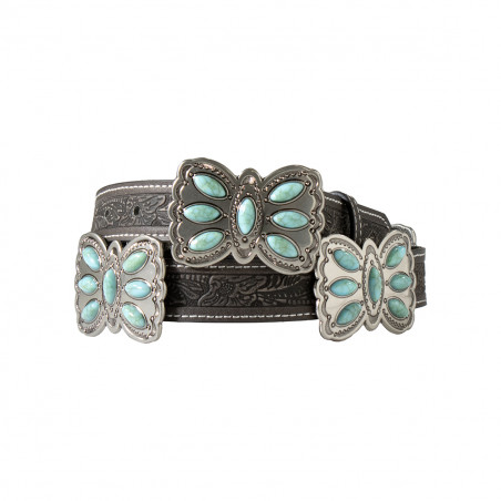 Western Belt - Butterfly Turquoise Women - Nocona Belt