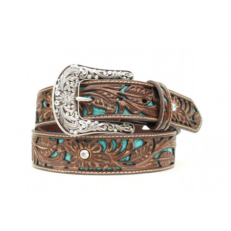 Western Belt - Turquoise Crystals Unisex - Ariat Belt