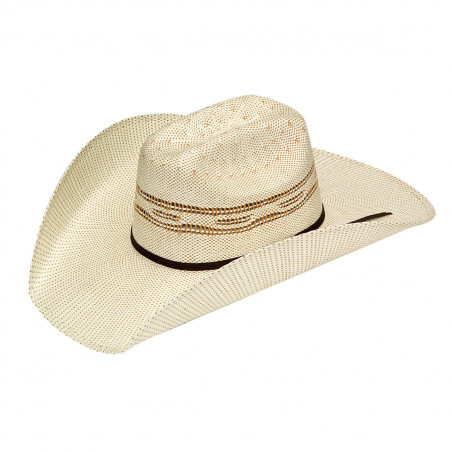 Chapeau de cowboy - Paille Bangora 2 tons Unisexe - Twister Hats