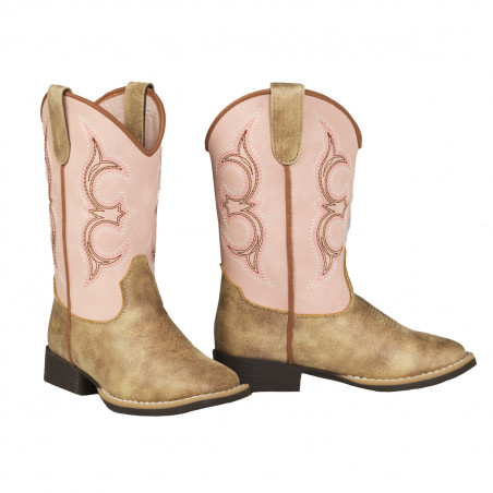 Children Cowgirl Boots - Pink Brown Round Toe - Twister Boots