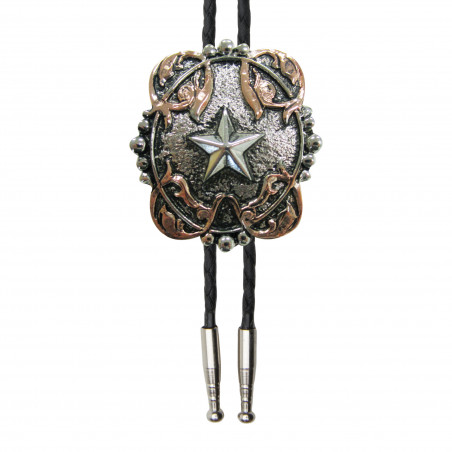 Western Bolo Tie - Star & Copper Barbwire - AndWest