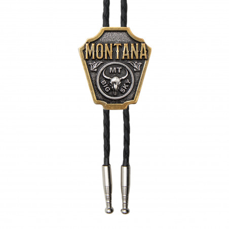 Bolo tie western - médaillon Montana & crâne de vache - AndWest
