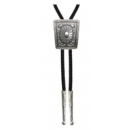 Western Bolo Tie - Silver Southwestern Medallion - AndWest