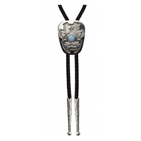 Western Bolo Tie - Engraved Vines & Turquoise - AndWest
