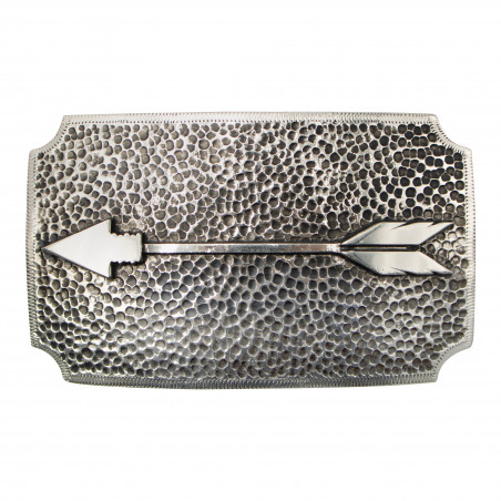 Western Belt Buckle - Rectangle Straight Arrow & Hammered Background - AndWest