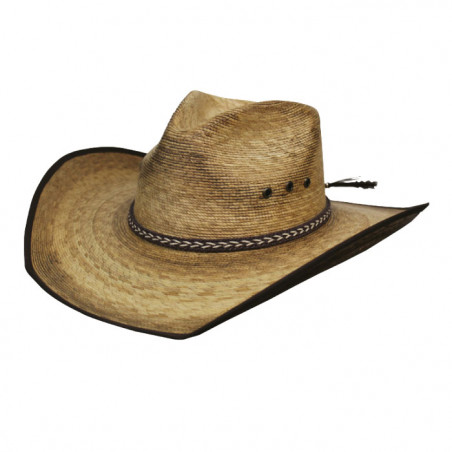 Chapeau de cowboy en paille - bandeau en cuir avec crin de cheval - Dallas Hats