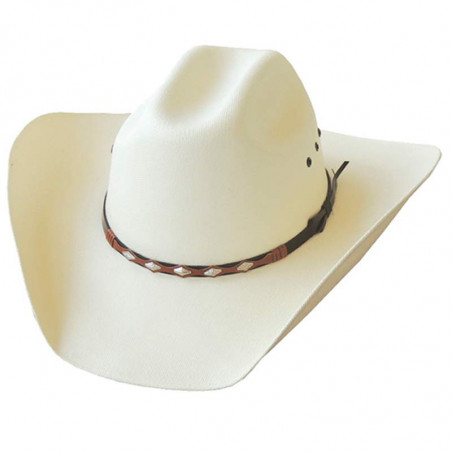 Chapeau de cowboy en toile - bandeau en cuir décoré - Dallas Hats