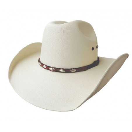 Chapeau de cowboy en toile enfant - bandeau en cuir décoré - Dallas Hats