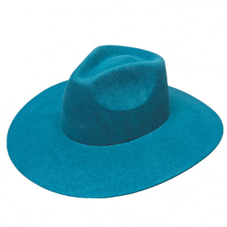 Chapeau de cowboy en feutre - pinch front turquoise - Dallas Hats
