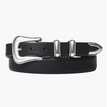 Bison Leather Western Belt - McCoy 2 Black - Lejon