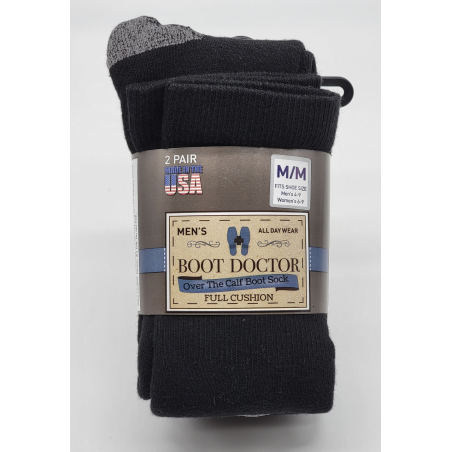 Chaussettes Montantes - Noires Lots de 2 Paires Unisexe - Boot Doctor