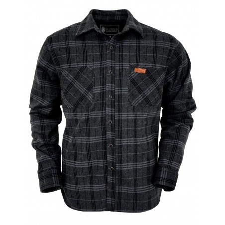 Fleece Big Shirt - Grey Plaid Men - Outback